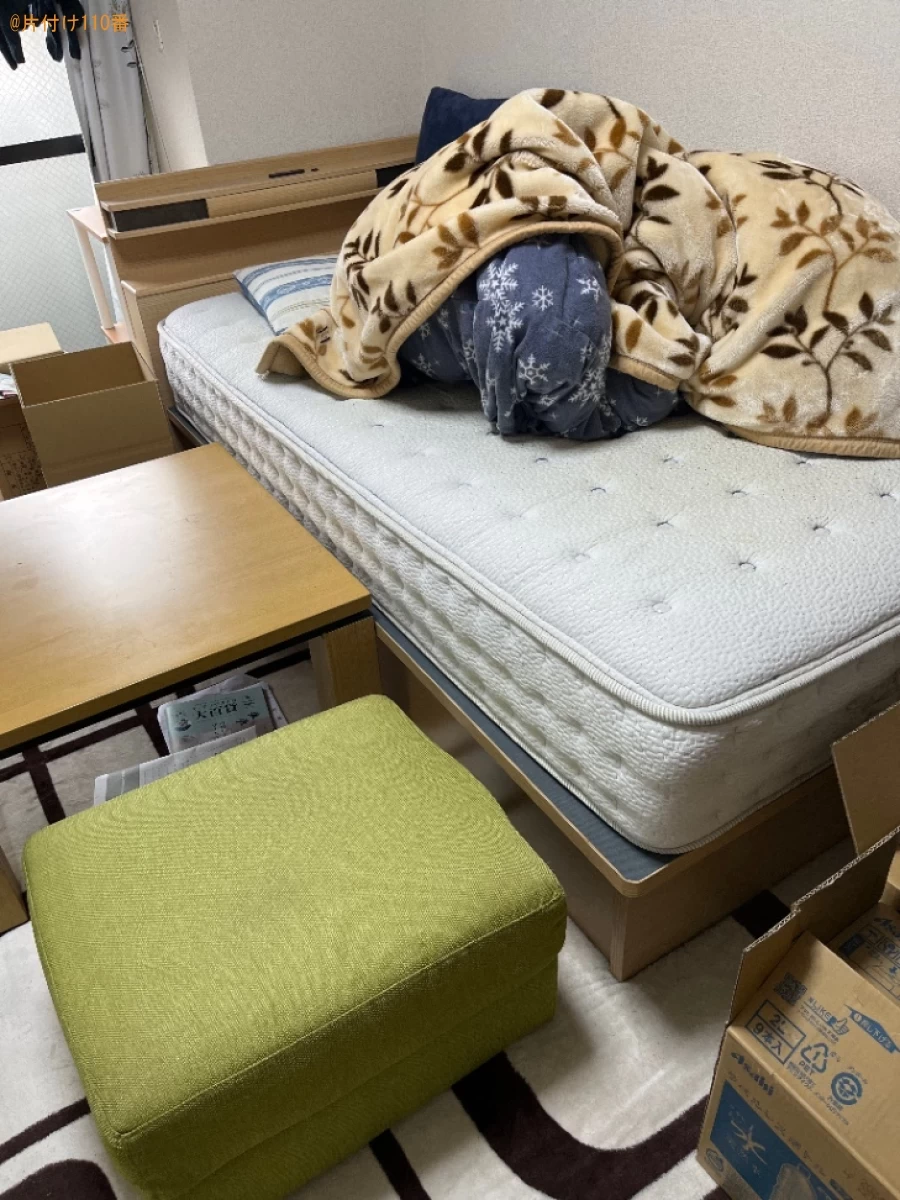 【京都市伏見区】マットレス付きシングルベッド、テーブル等の回収